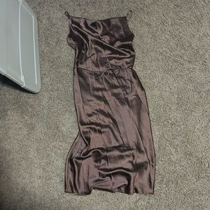 Billy J satin cowl neck dress